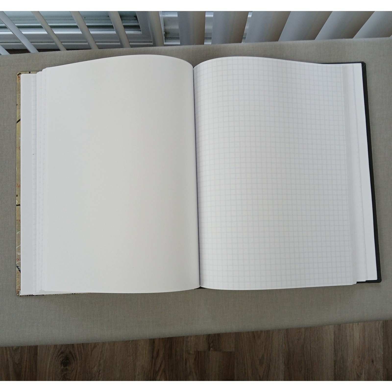 Handmade Hardcover Math Notebook blank unlined pages and graph paper