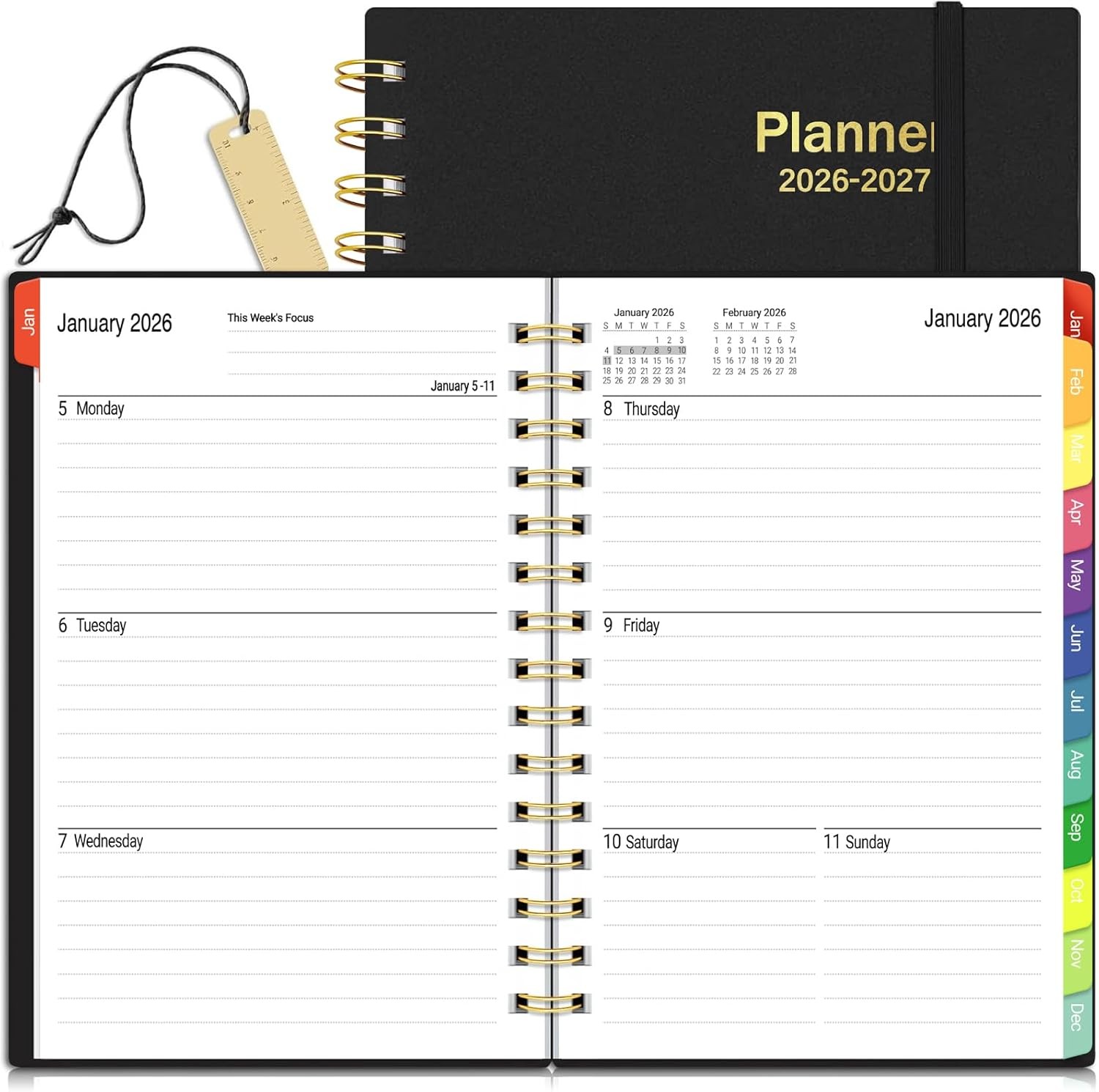 Daily Planner 2026-2027, 18 Month Planner with Tabs, January 2026 – June 2027 We