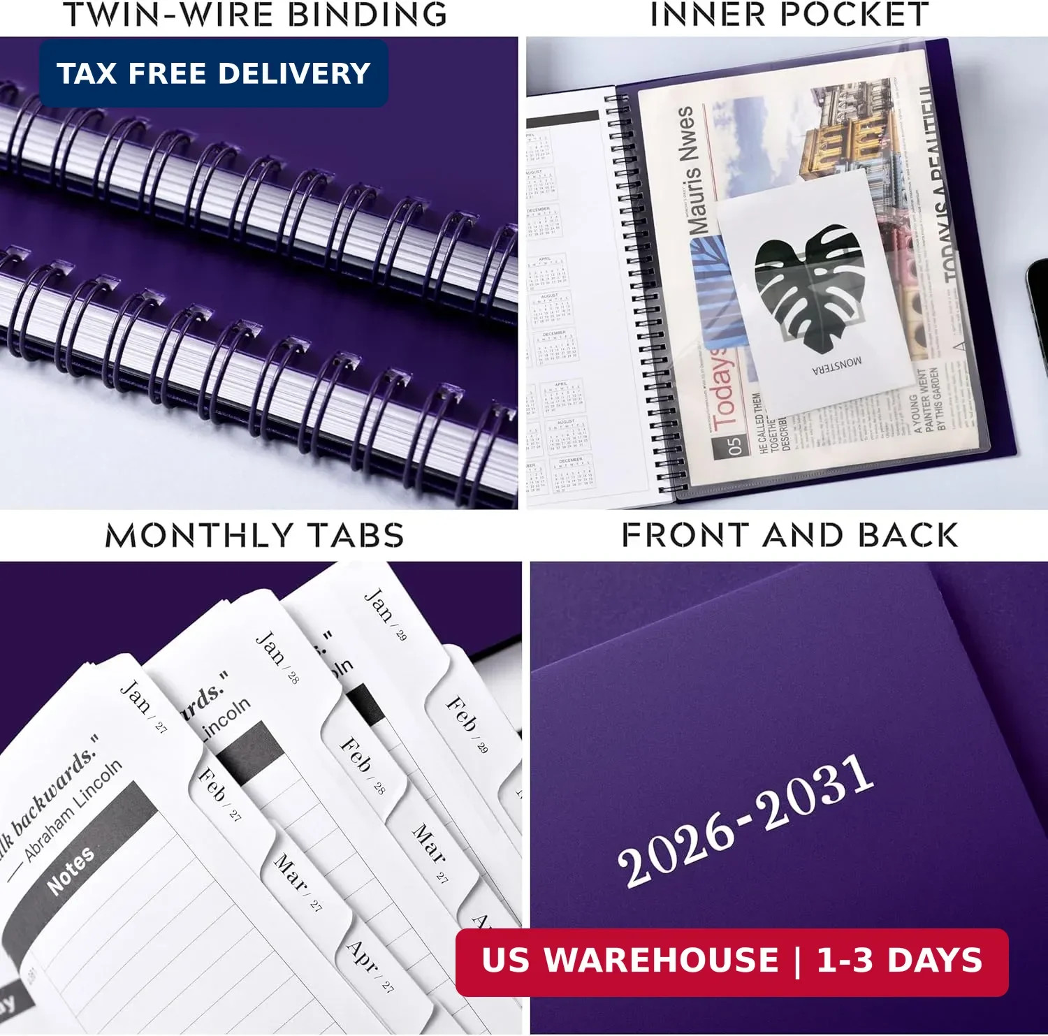2026-2031 Monthly Planner/Monthly Calendar – 5 Year Planner from Jul. 2026 – Jun
