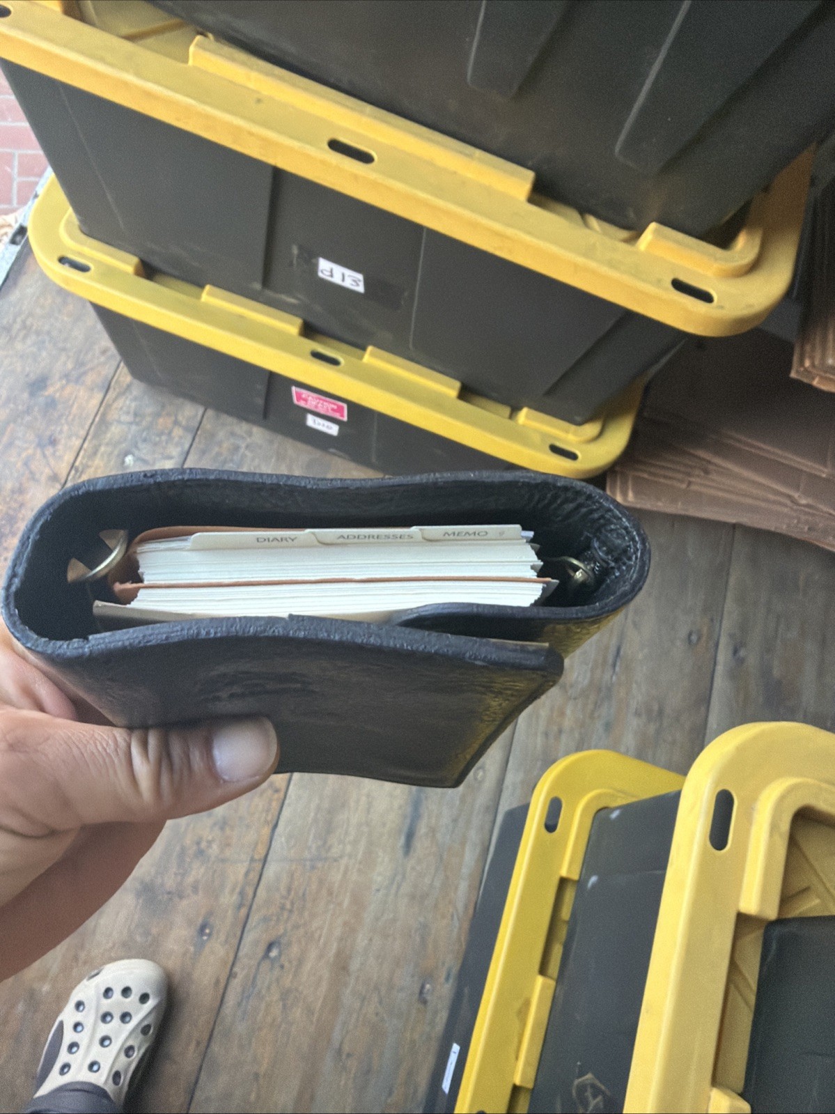 IL BISONTE Leather Planner/Organizer Binder w/ Zipper Pocket, Italy 🔥