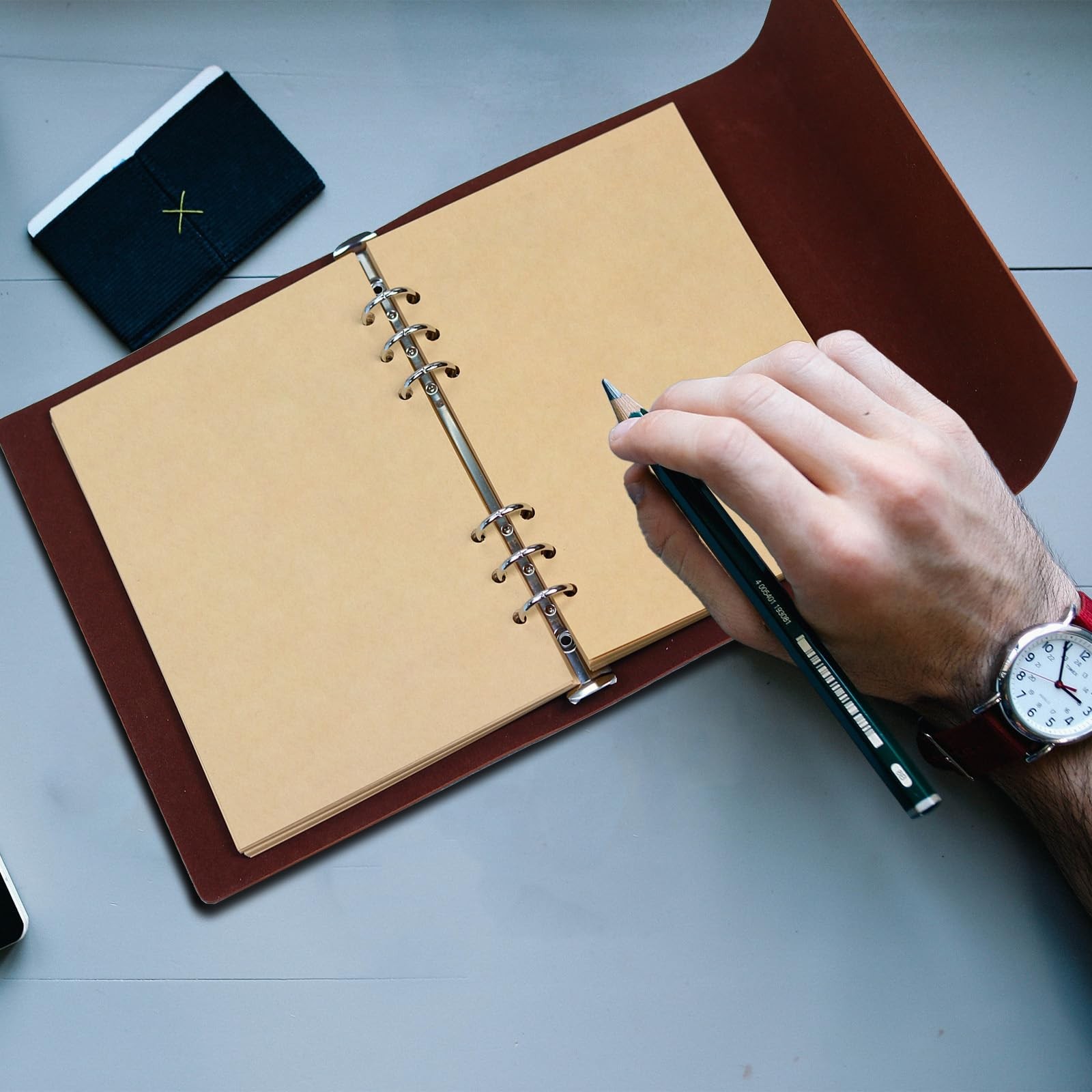 Mafegu A5 Refill Paper, Unlined Blank Kraft Kraft-Blank-A5, Pages
