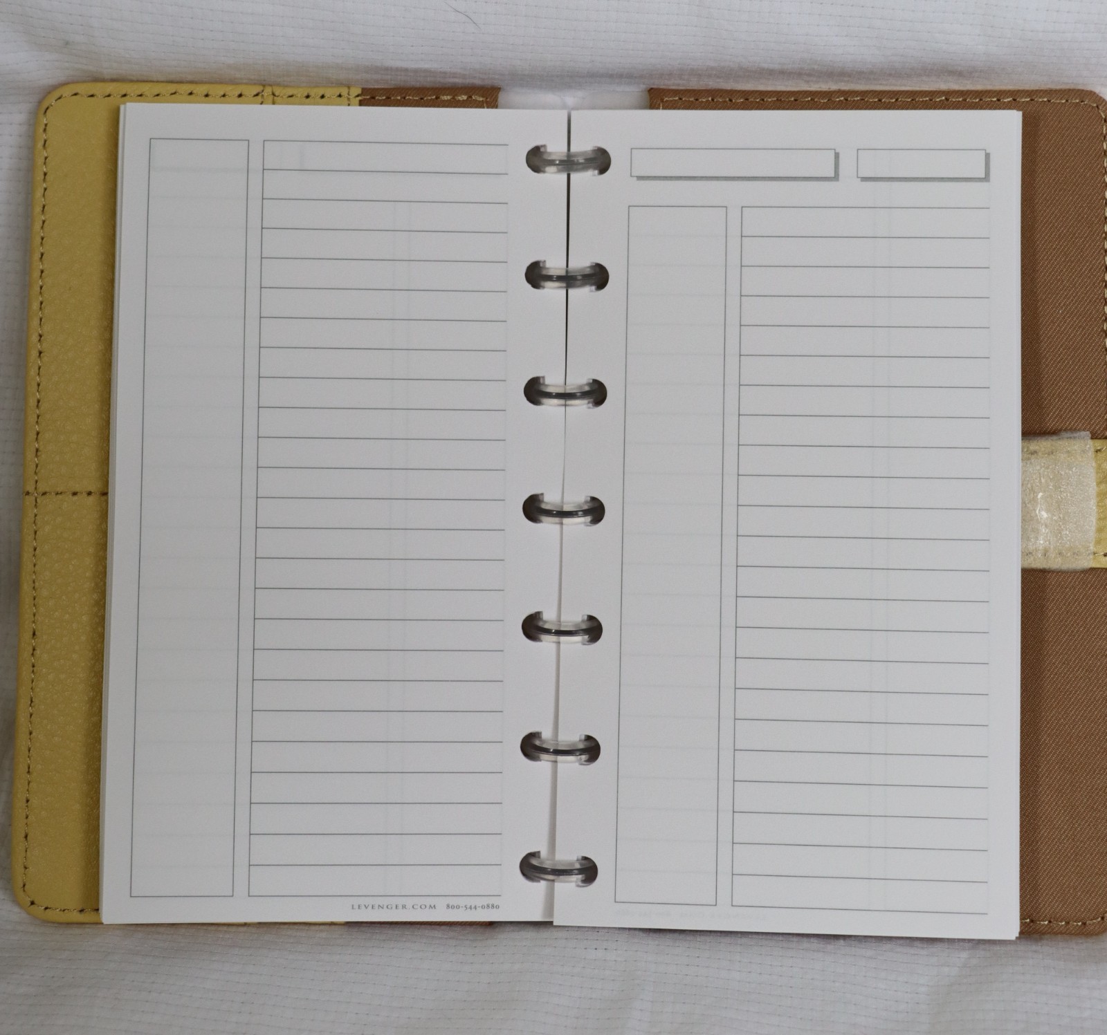 Levenger Circa Notebook Leather Pale Yellow Compact Size+ Paper Dust Jacket NEW