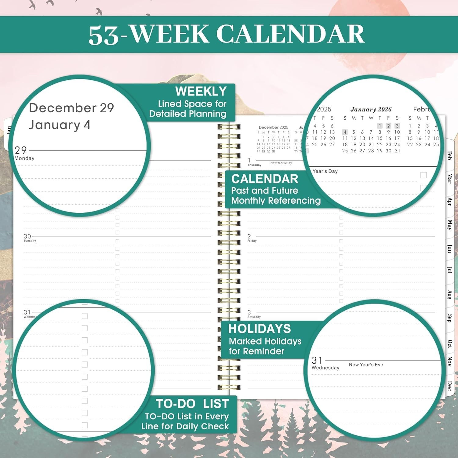 Comprehensive 2026 Planner: 8” x 10” with Contact Pages & Holiday Overview