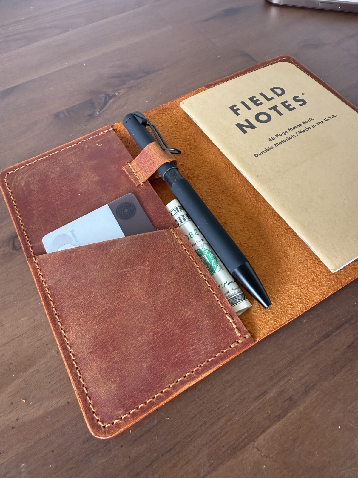Handmade Refillable Notebook Case – Personalized Field Notes Leather Cover
