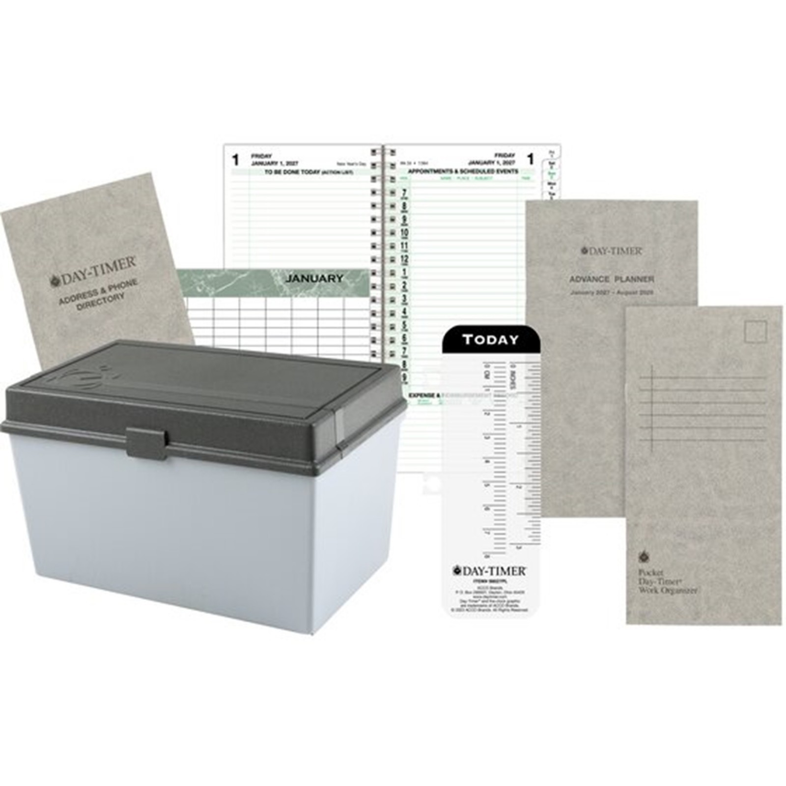 Day-Timer Jan-Dec2027, 2-Pg/Day INDEXED Planner PKT 3-1/2 x 6-1/2″ EXTRAS