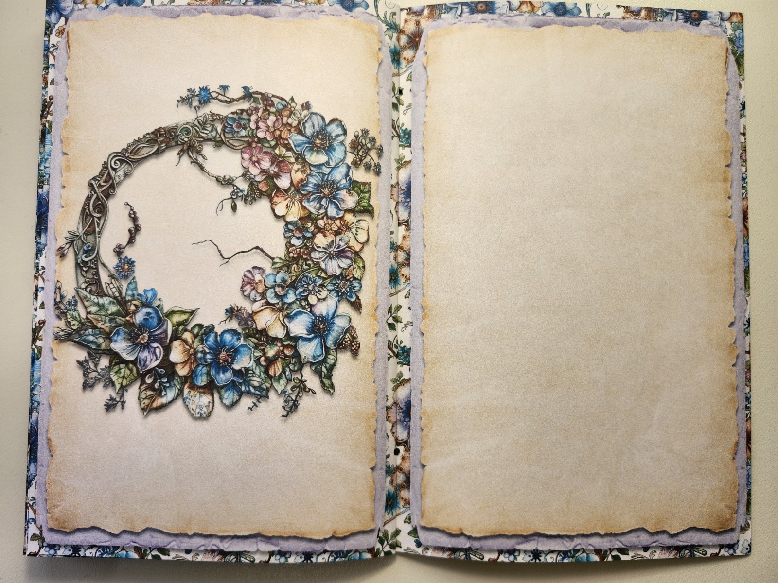 Junk Journal Blank Booklet “SPRING WITCH” HANDMADE 8.5″x5.5″ LG 40pgs