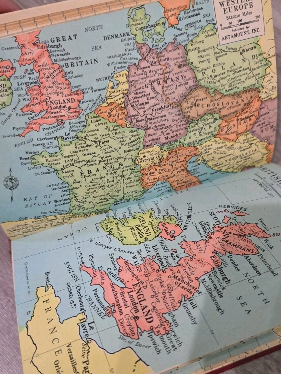 Vintage Trip Abroad Journal Diary Filled With Writing Stamps And Pressed Leaves