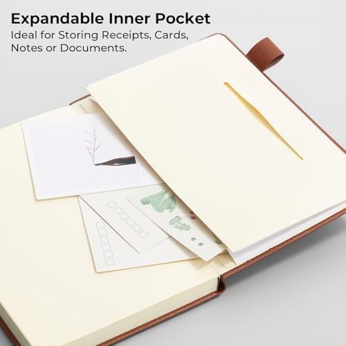 Lined Journal Notebook for Women & Men, 256 Pages A5 Hardcover Leather Journal,