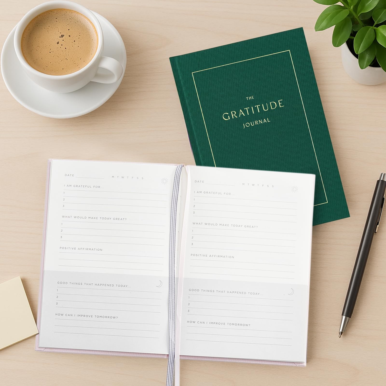And Per Se Gratitude Journal – 5 Minute 5.7″ x 8″- Gratitude, g.Forest Green