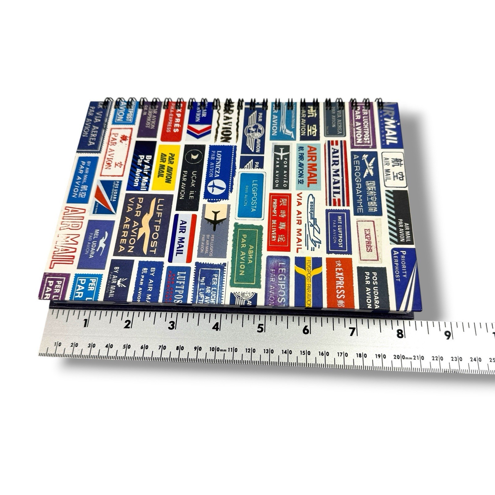AIR MAIL Par Avion NOTEBOOK Journal Spiral Bound HC 63 Blank Pgs Chronical Books