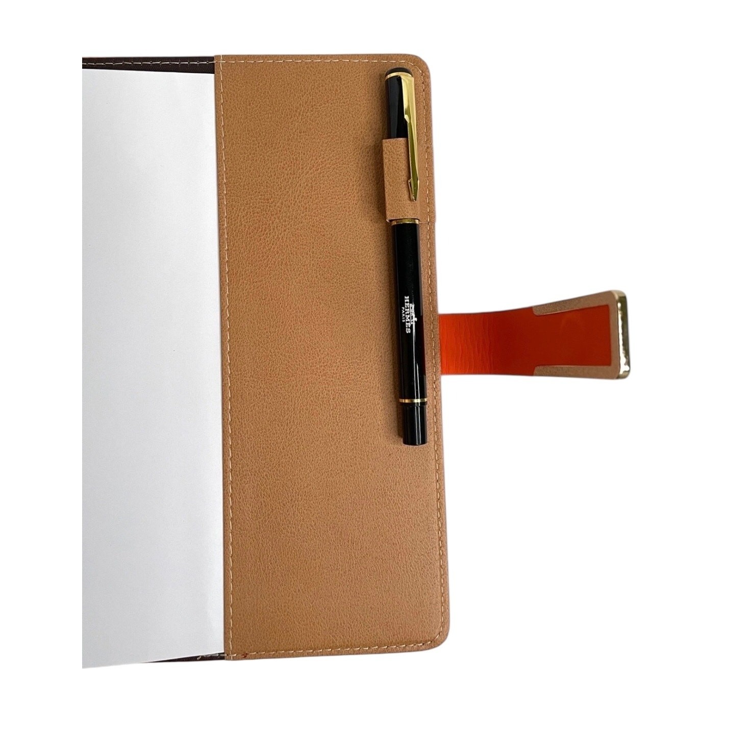 Hermes VIP/GWP Orange Vegan Notebook Journal Magnetic Closure w/ Pen
