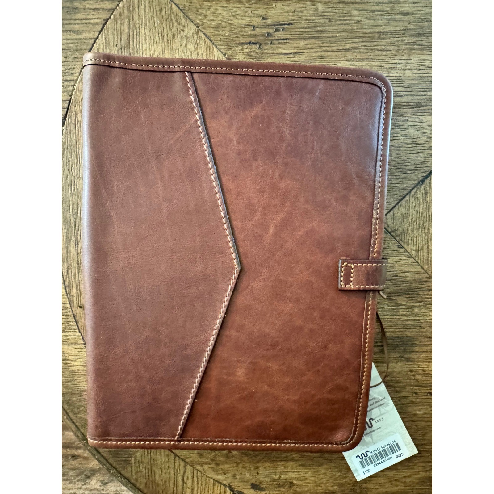 King Ranch Leather Notepad Portfolio Cognac Brown Running W 225445CGN NWT
