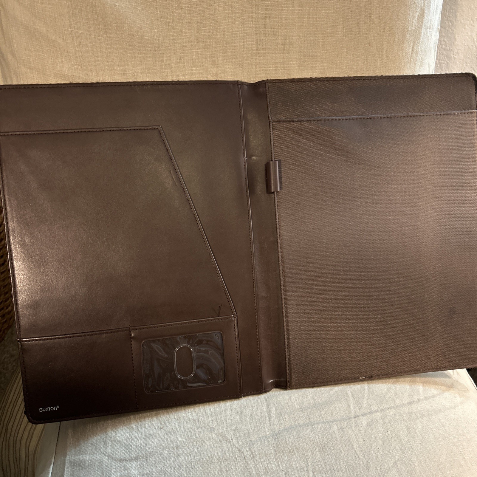 Vintage Buxton Brown Tweed Legal Pad Folio 12”x 9.5”