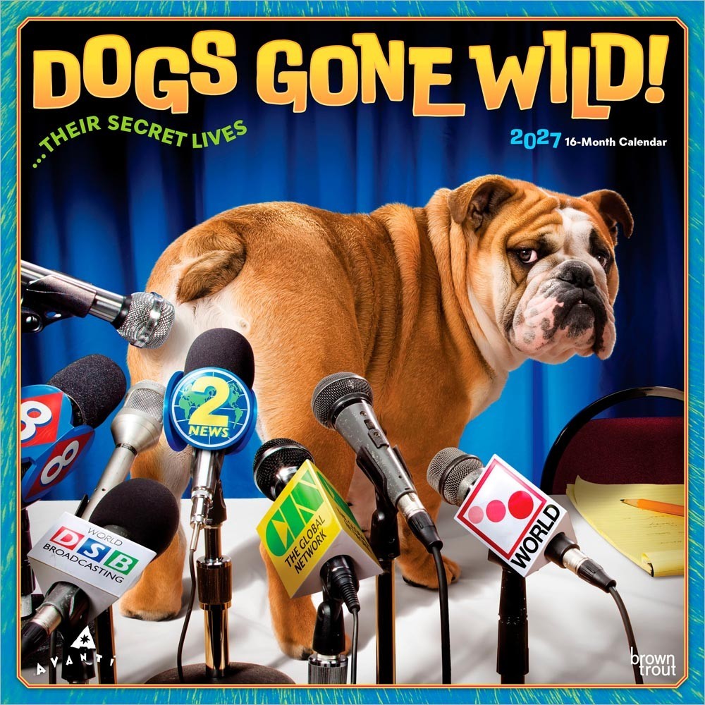 Avanti Dogs Gone Wild OFFICIAL | 2027 12×24″ (Hanging) Square Wall Calendar