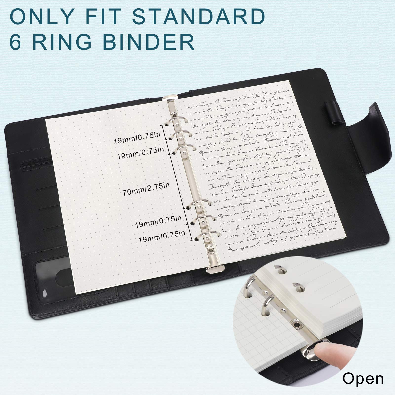 Toplive [3 Pack] A5 Refill Paper – 100GSM Thick 6 Hole 3 Pack, Dot
