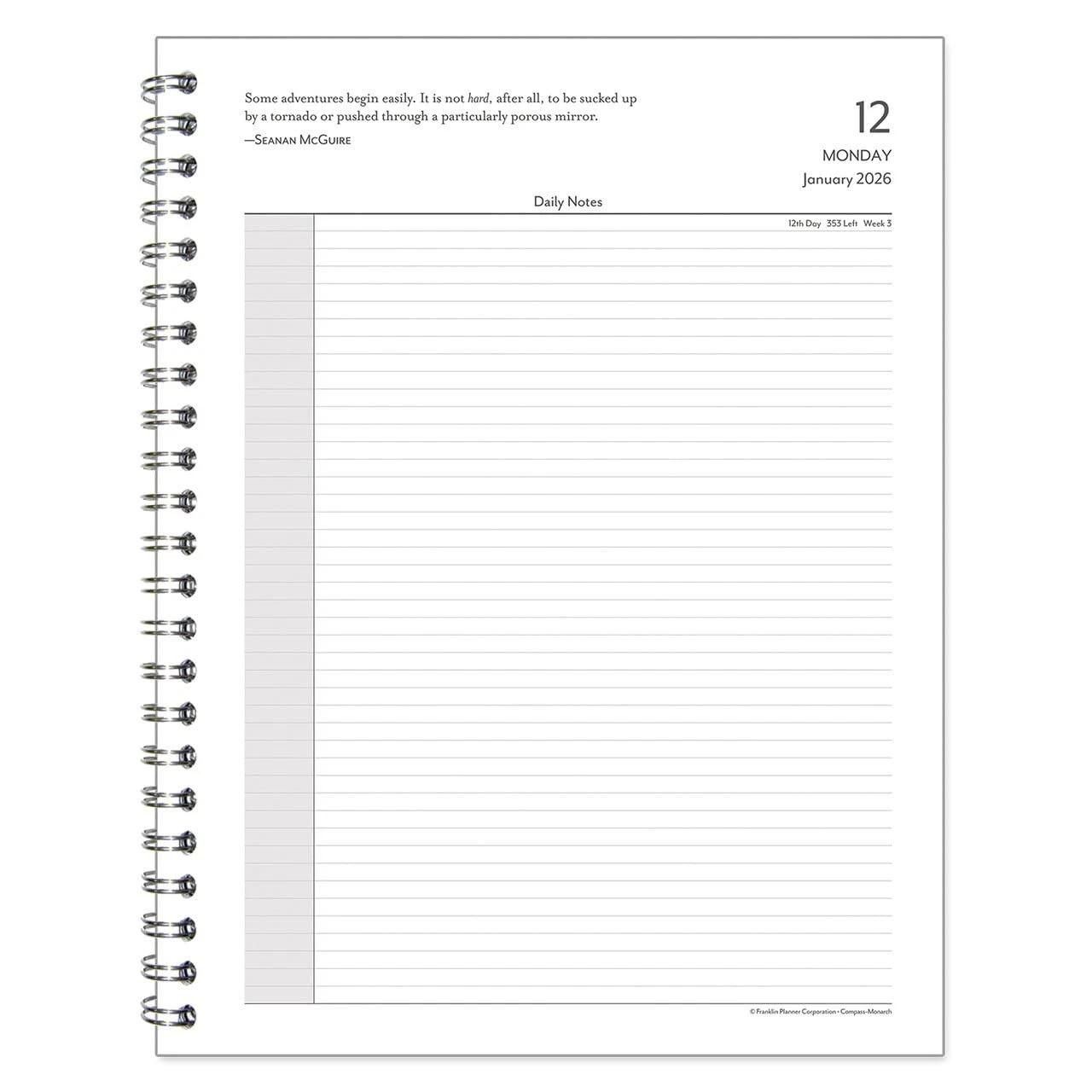 Franklincovey – Compass Planner Refill | Two Pages Per Day Wire-bound (monarc…