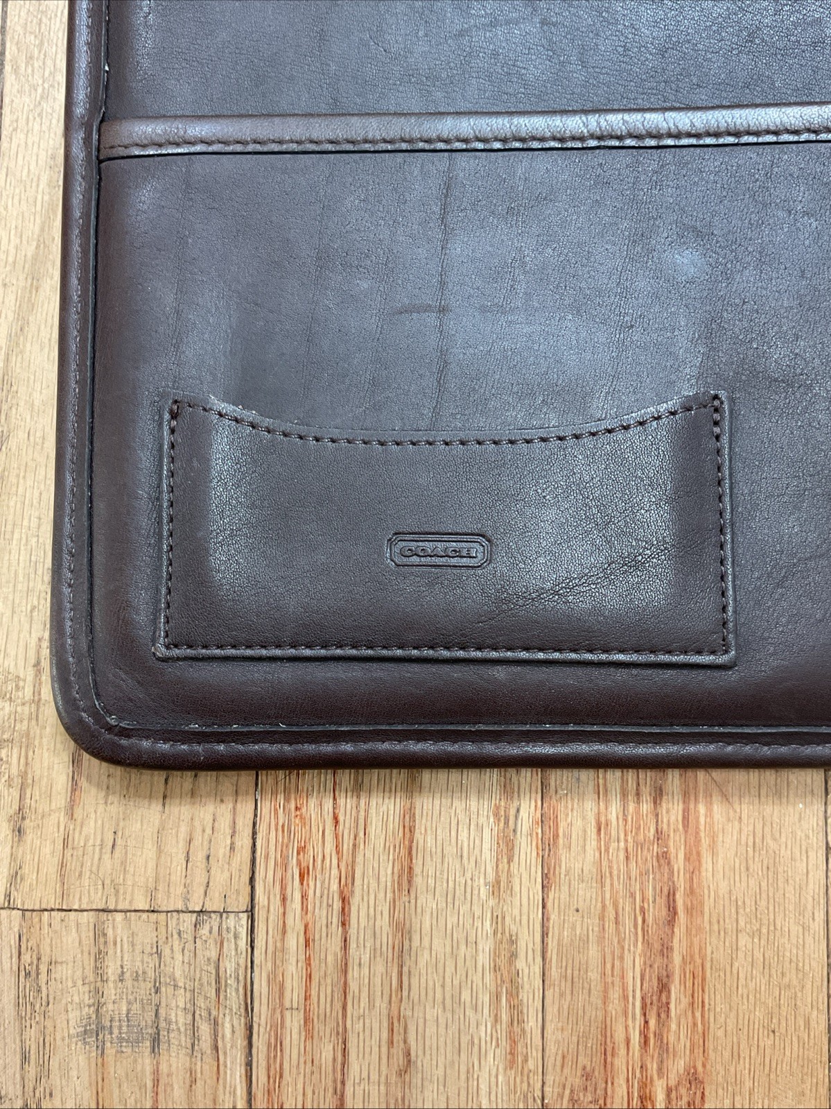 Vintage Coach Brown Leather Padfolio Folder