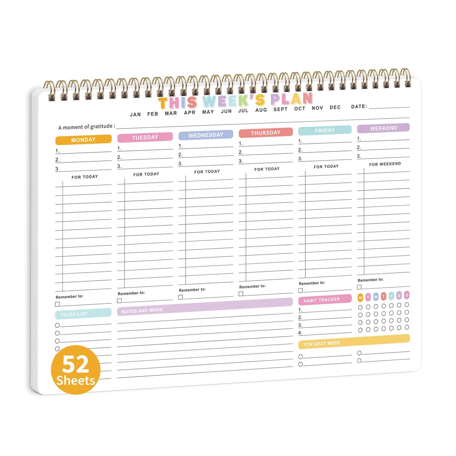 Weekly To Do List Notepad – Weekly Planner Notepad With 52 Undated Sheets