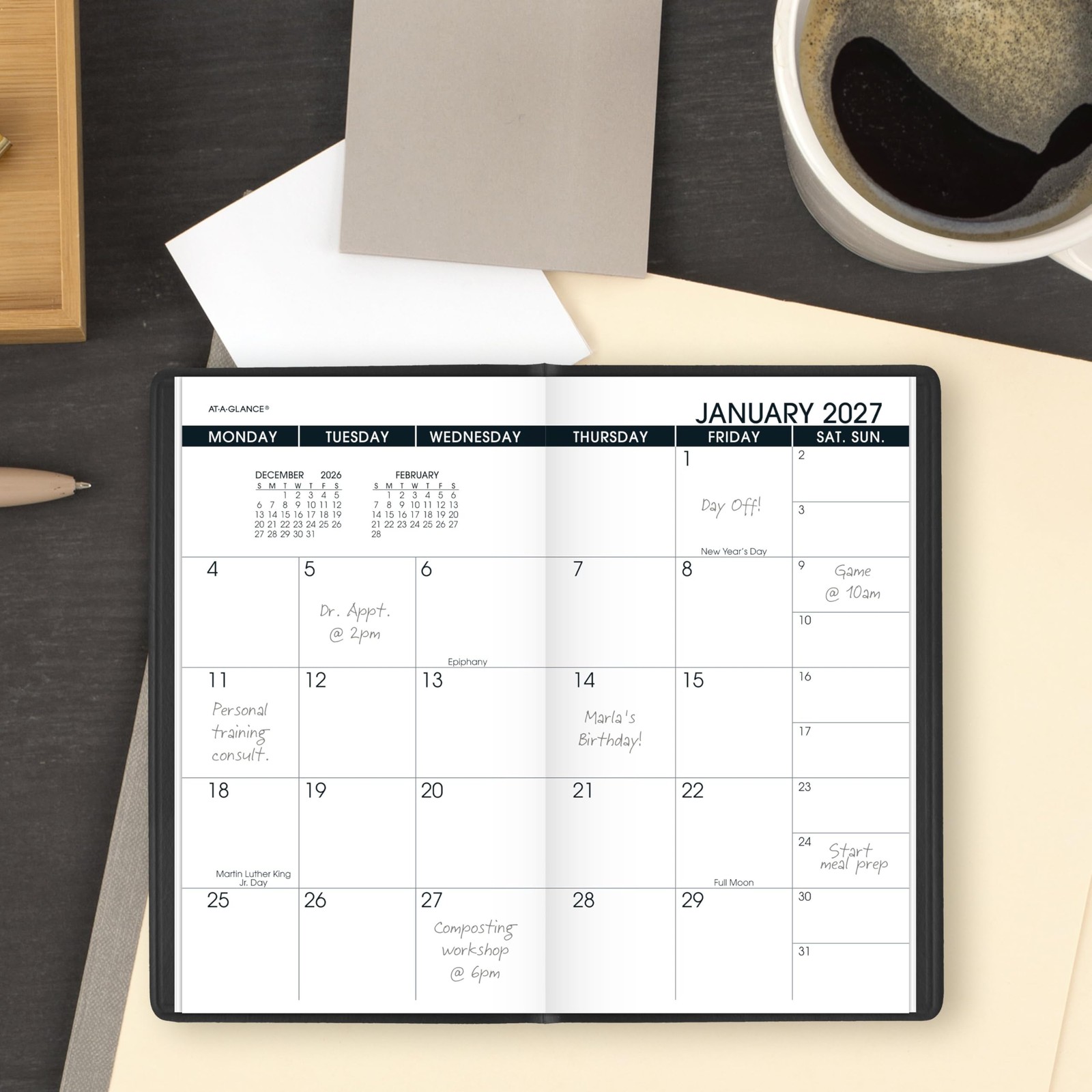 AT-A-GLANCE 2027-2028 Planner, 2-Year Monthly Planner, 3.5″ x 6″, Pocket Size…