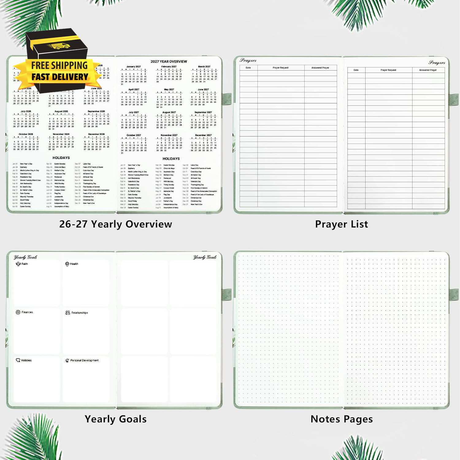2026 Christian Planner for Women & Man – 5.7″X8.3″ 12-Month Hardcover Bible Jour
