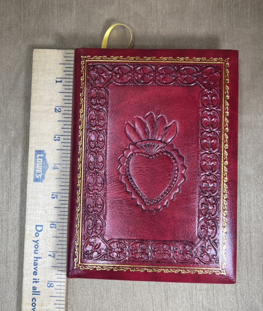 Fiorentina Leather Embossed Journal Sacred Heart Cover – Handmade in Italy