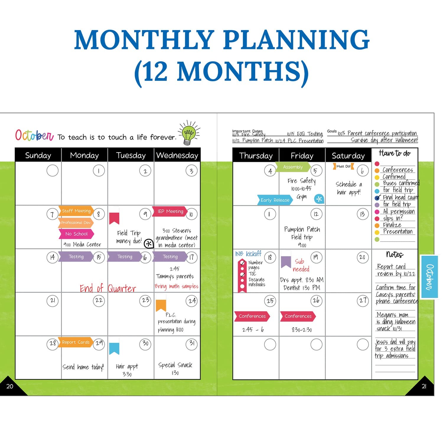 Light Bulb Moments Planner, 8″ x 11″ Undated Daily Planner, Weekly Planner, a…