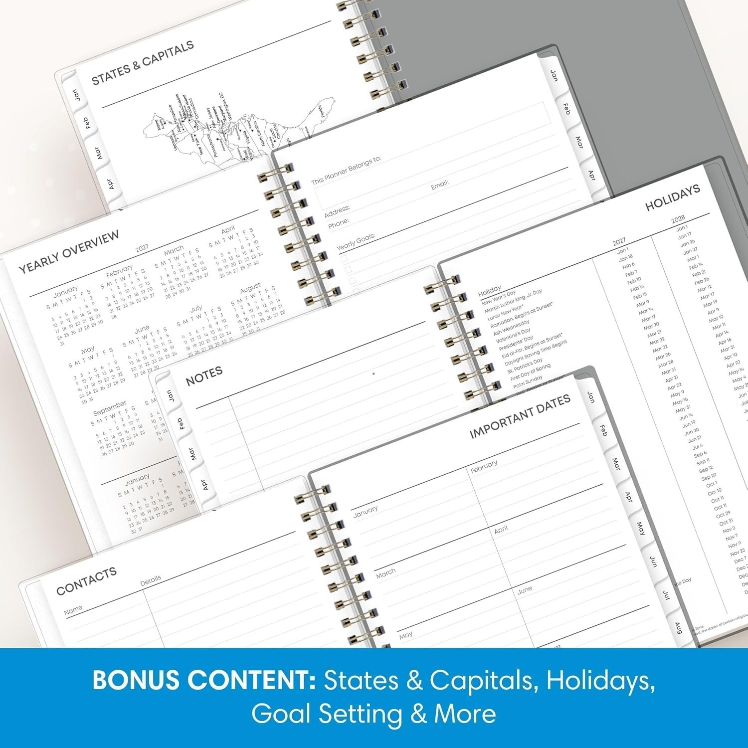 Blue Sky 2027 Weekly and Monthly Planner Calendar, January 2027 – December 20…