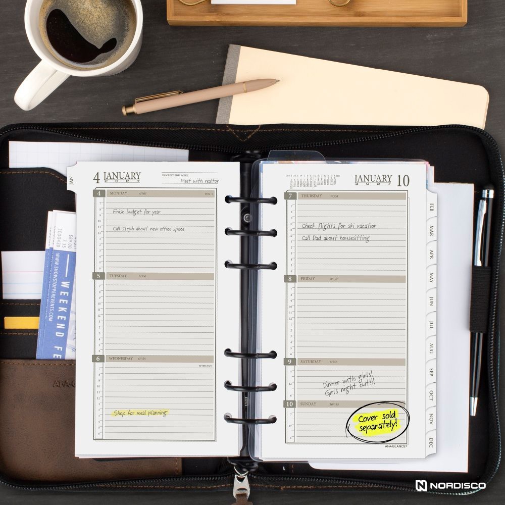 At-A-Glance 2027 471-285Y Weekly Monthly Planner Refill, Size 3, 3-3/4 x 6-3/4″