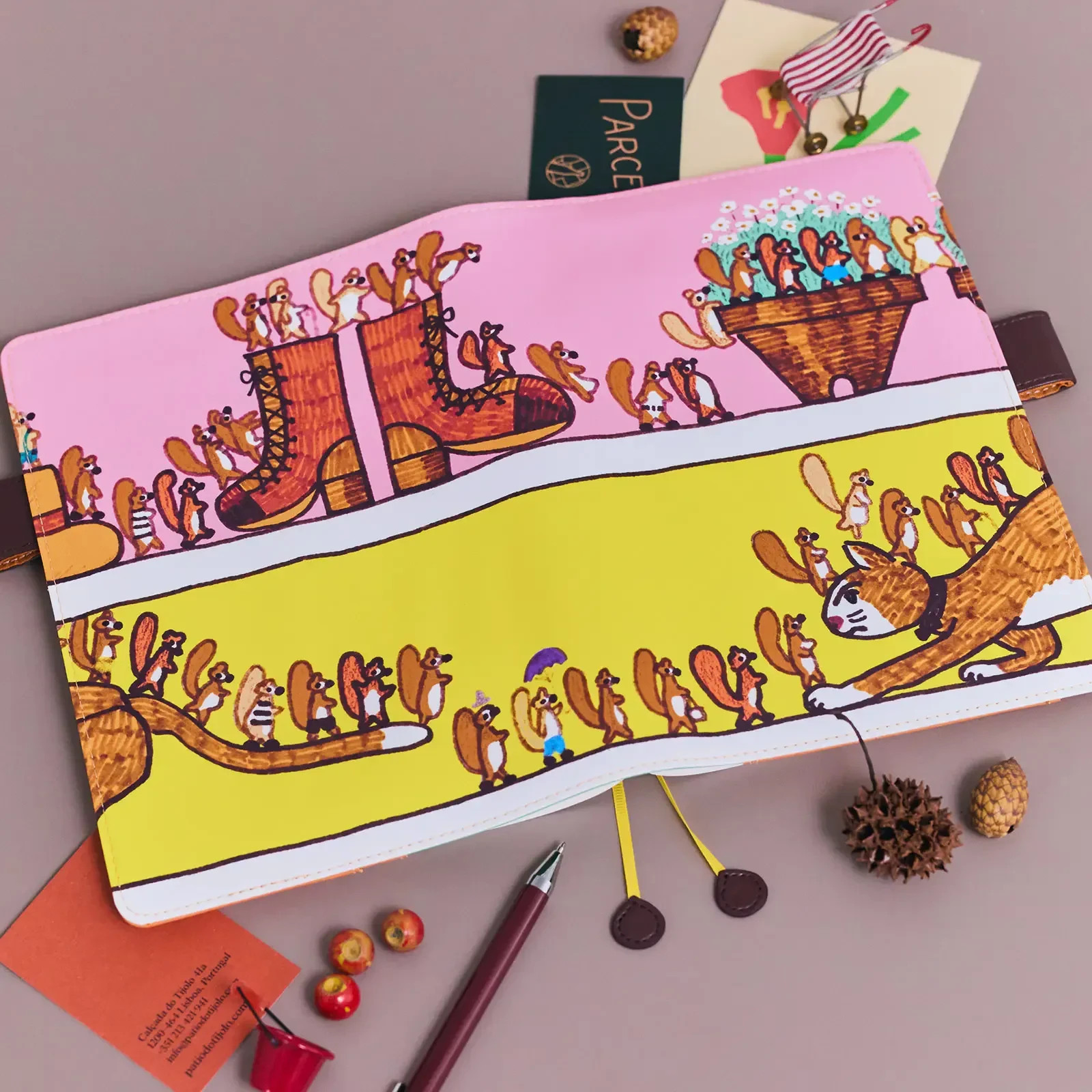 Hobonichi Techo 100%ORANGE Squirrel Theme 2026 A5 Cousin Planner Cover Japan NEW