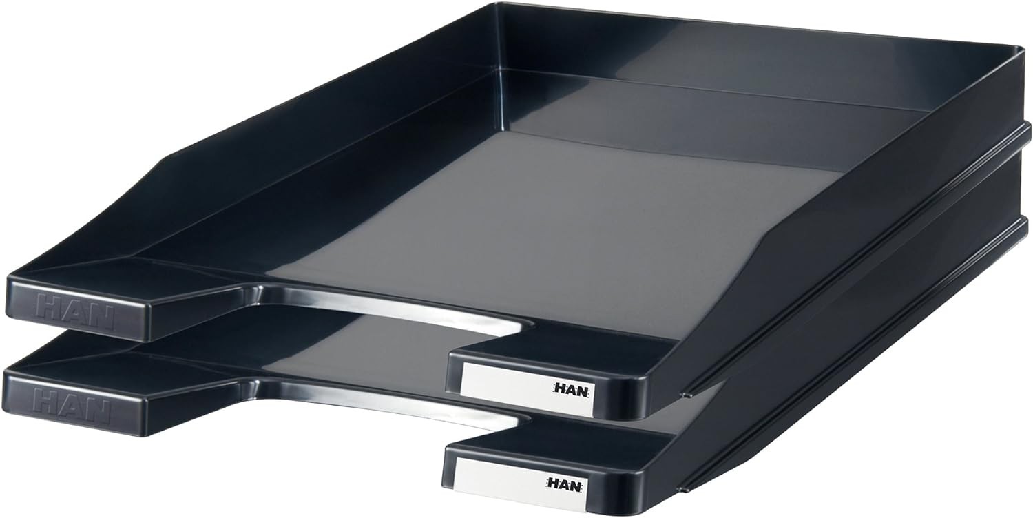 HAN 1025-13, JUNIOR letter tray. Slim, modern, stylish and glossy, pack of 5, bl