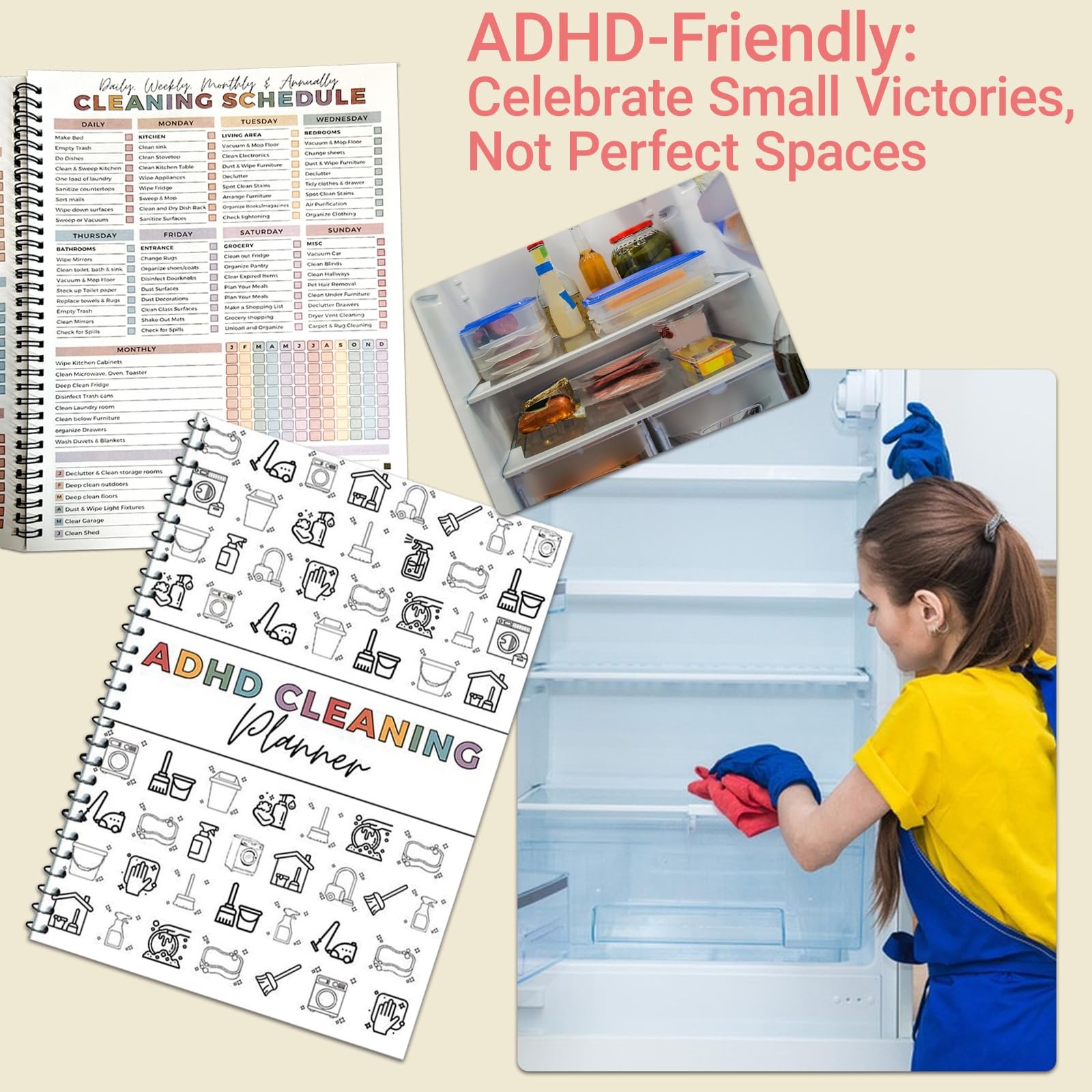 Planner for Daily Weekly Monthly Household, Cleaning Schedule and Checklist