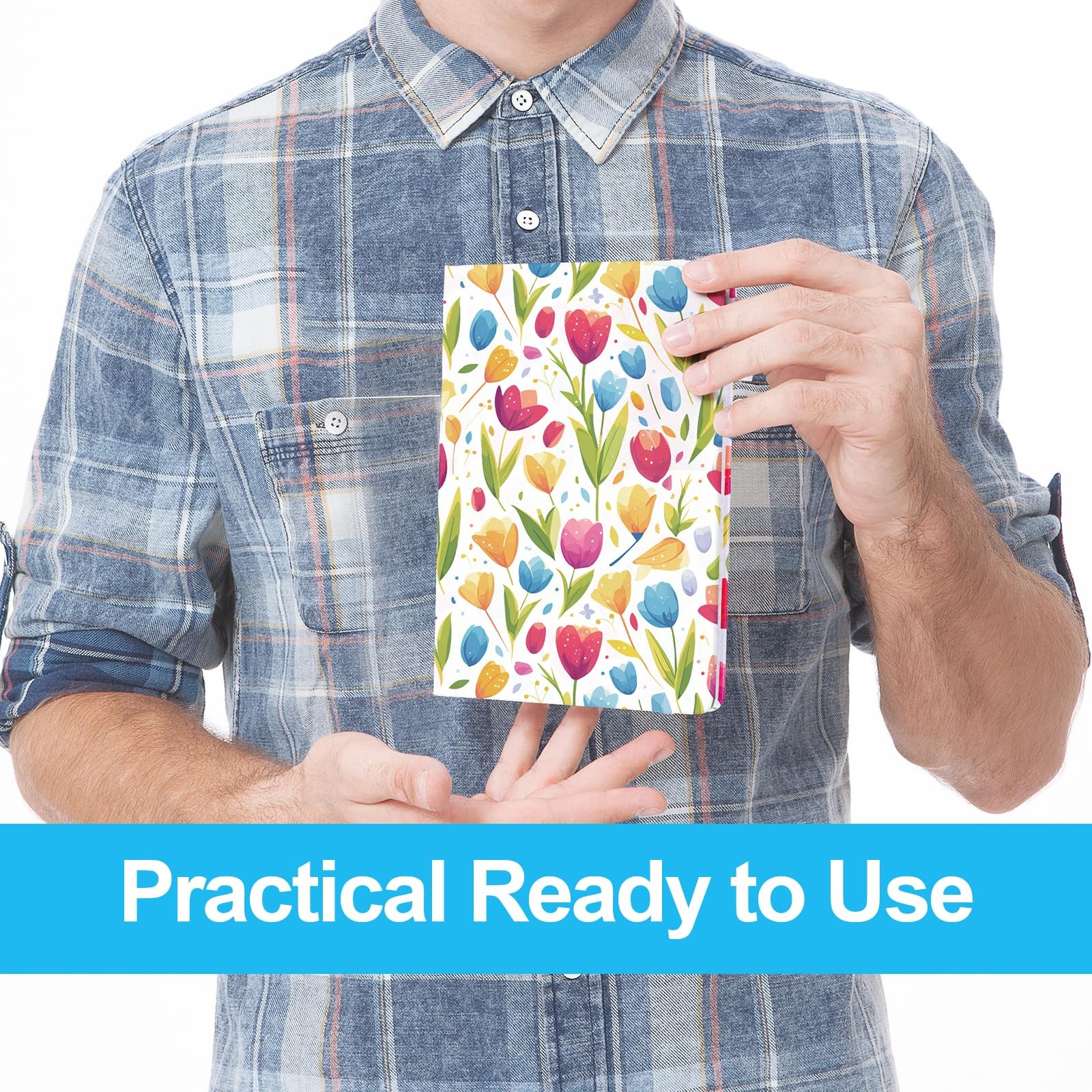 Gomew Lined Dotted Journal Notebook A5 (6×8), Dot Grid Hardcover PU B-Tulip