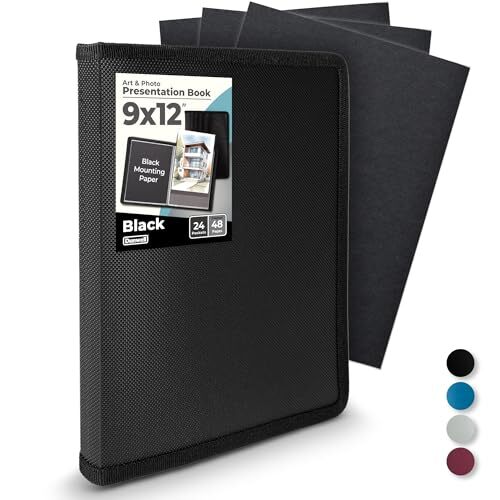 Dunwell Art Portfolio 9×12 Folder – (Black) with Assorted Sizes , Colors