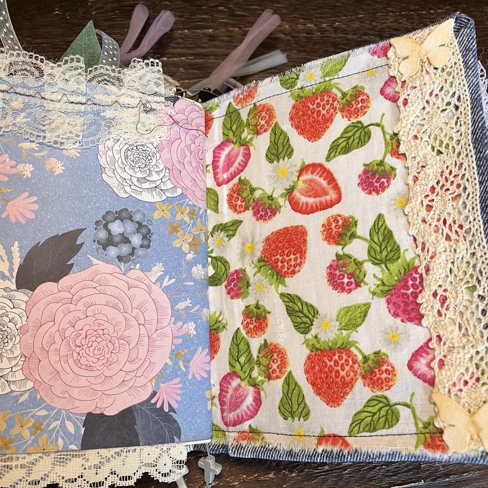 Junk Journal Floral Faith Christian Boho Denim Cottage Core 3 Sig Softcover