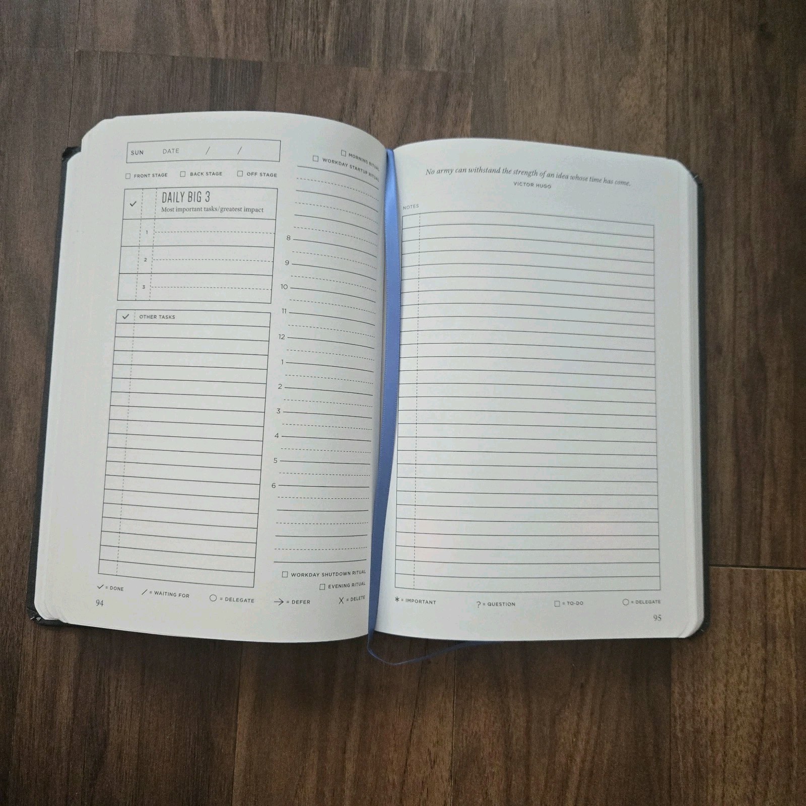 Full Focus Planner Hardcover Planner Organizer Notebook, Black Keepsake Pocket