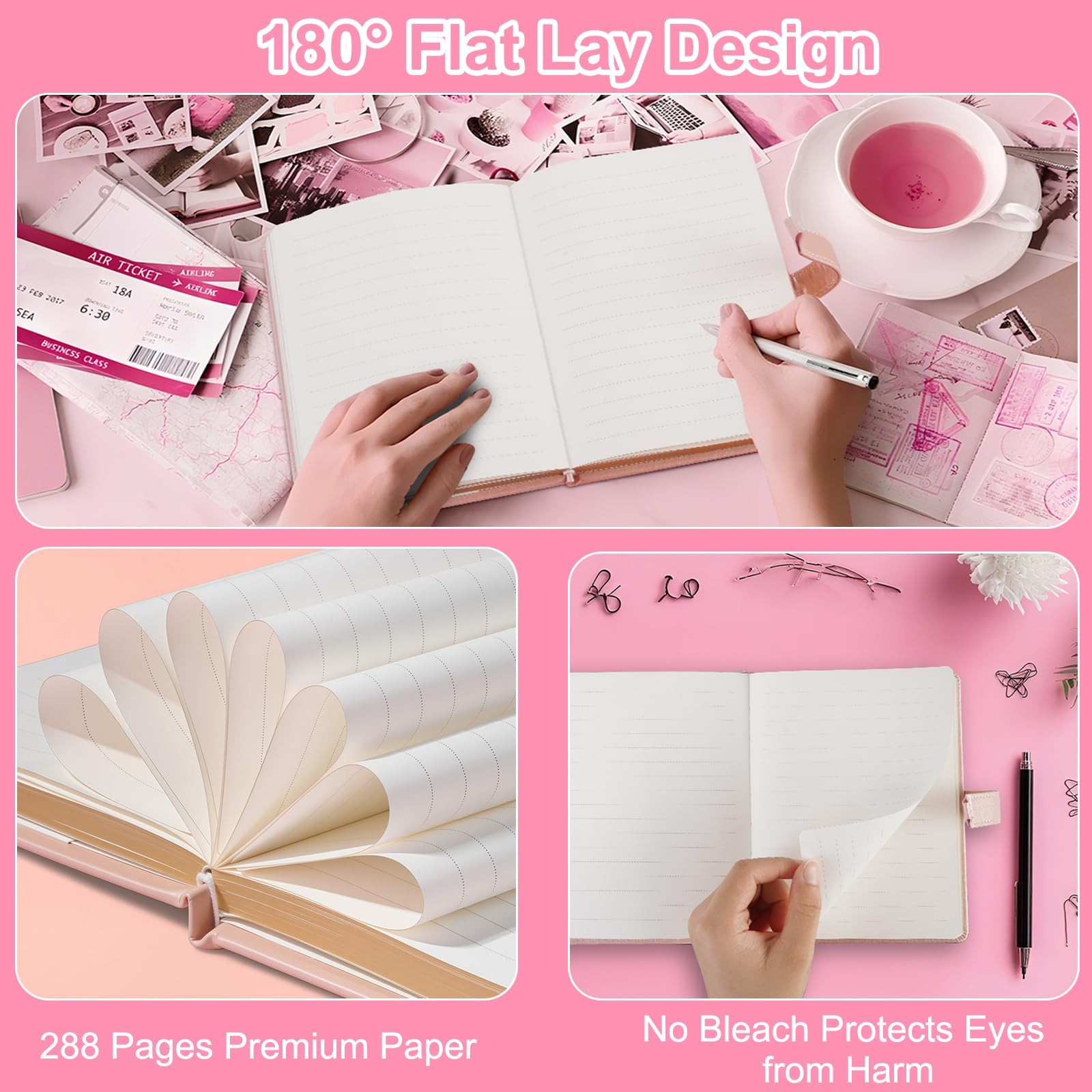 Diary with Lock 135x180mm 288 Gold Edged Pages Heart-Shaped – Gift-Ready Journal