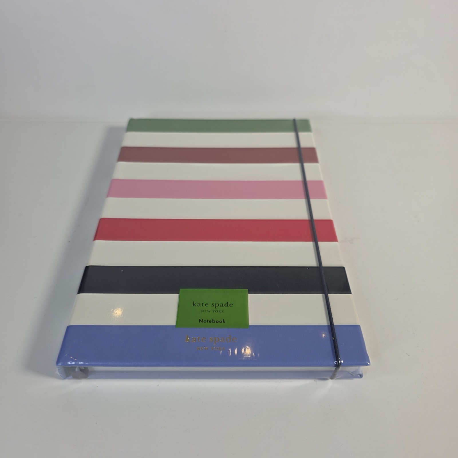 Kate Spade Adventure Stripe Take Note XL Notebook 168 Lined Pages Ribbon Pocket