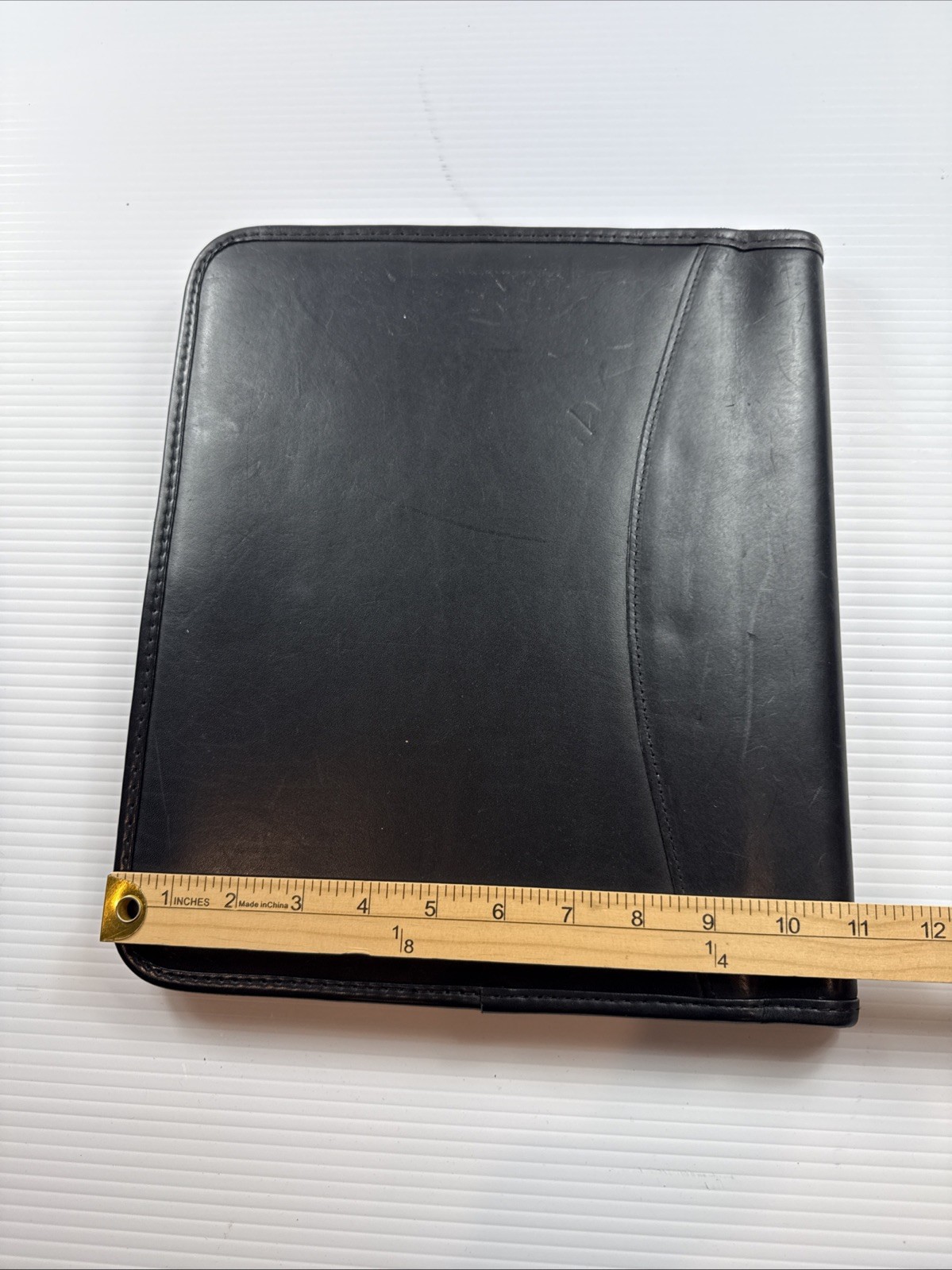 Levenger Leather Pro Folio Letter Size Smooth Black Notebook 13×11”