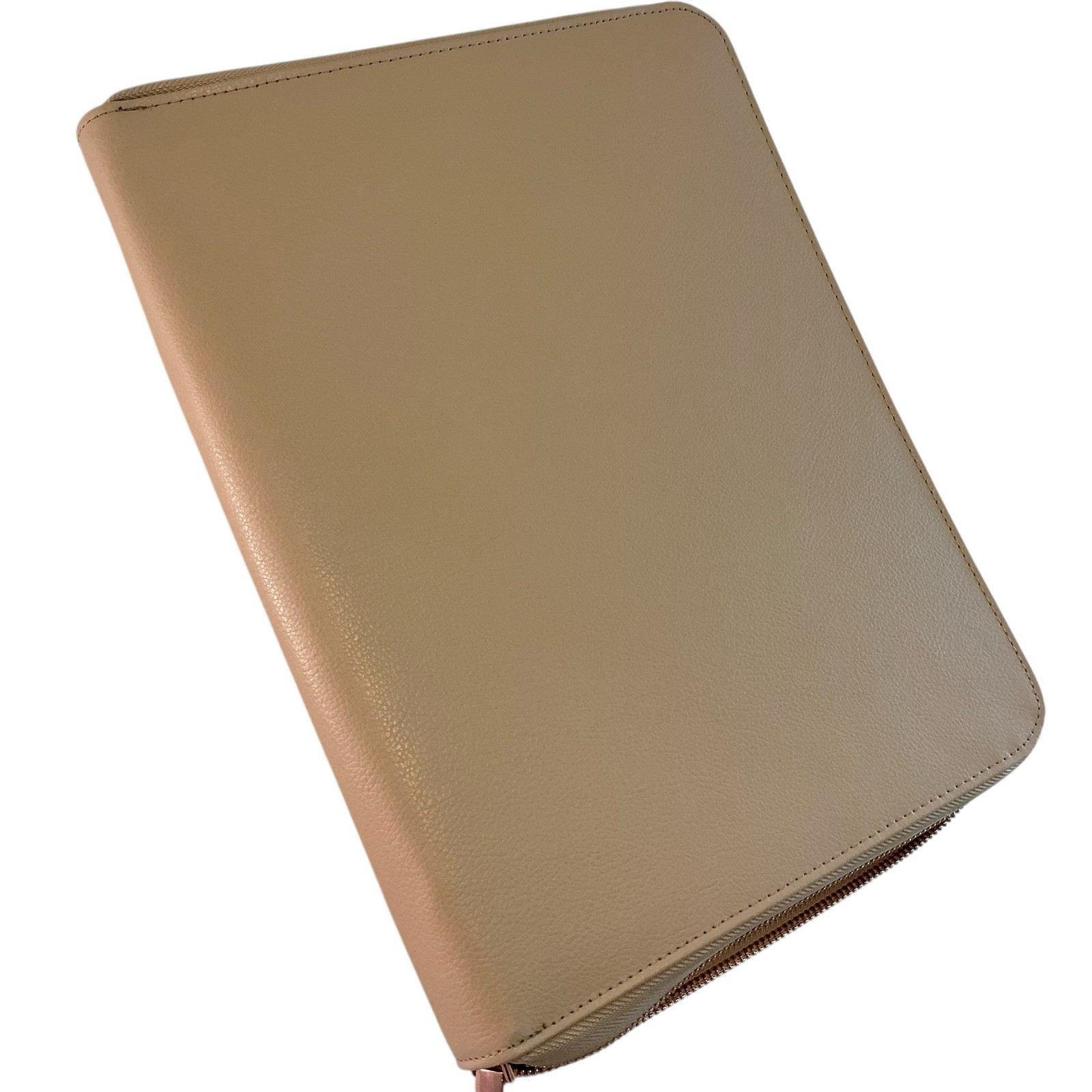 Kikki.K Leather Compendium LATTE, Zip Padfolio, Portfolio Large A4 – 12 x 9.5
