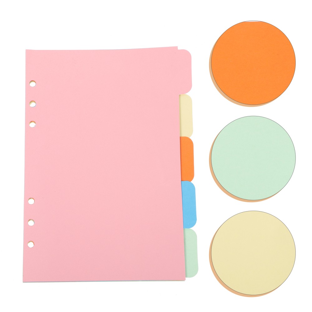 STOBOK A5 Binder Tabs Plastic Divider Set Notebook Dividers 6-Holes Sorter Tabs
