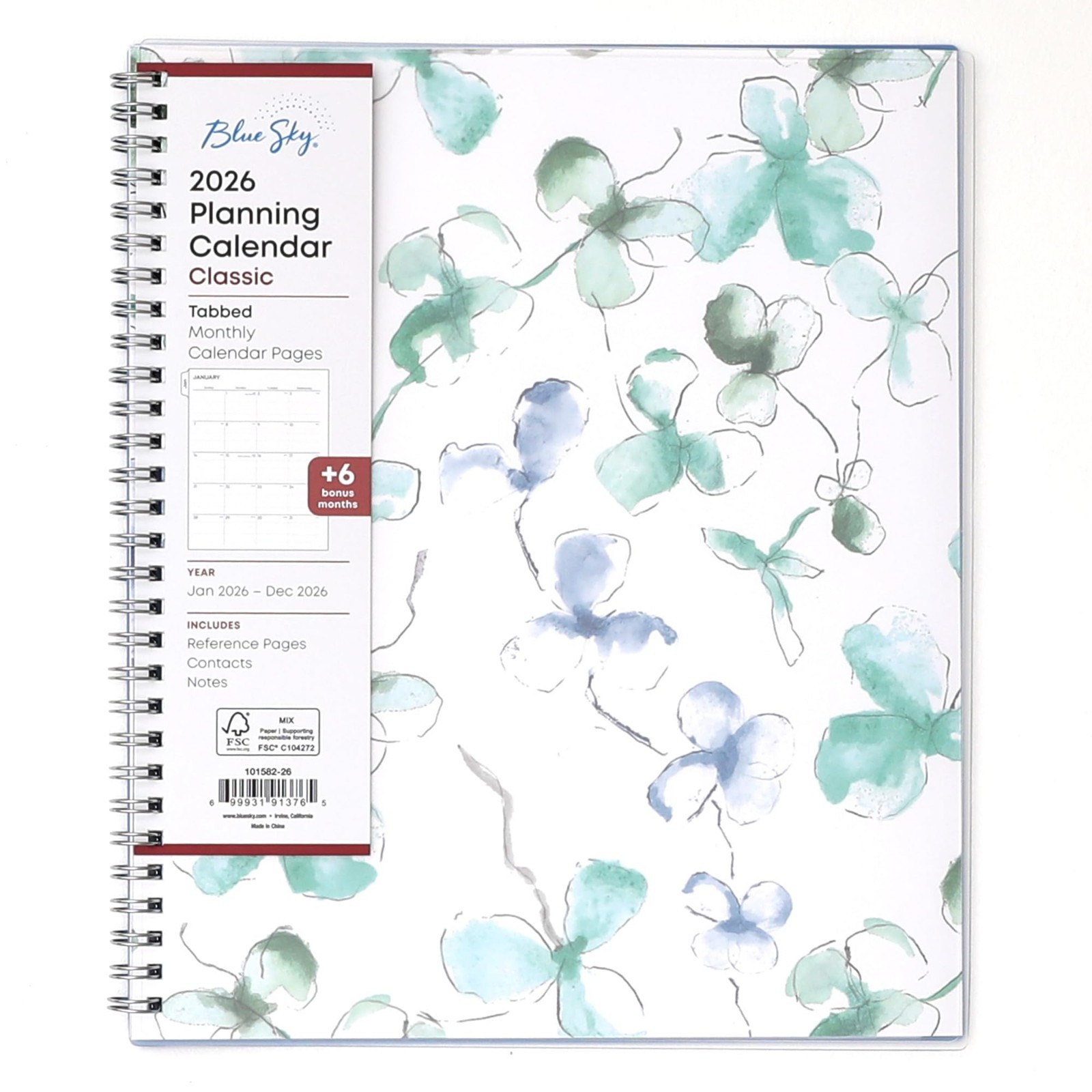 2026 Monthly Planner Calendar – Jan-Dec, 8″x10″, Flexible Cover, Laminated Tabs,