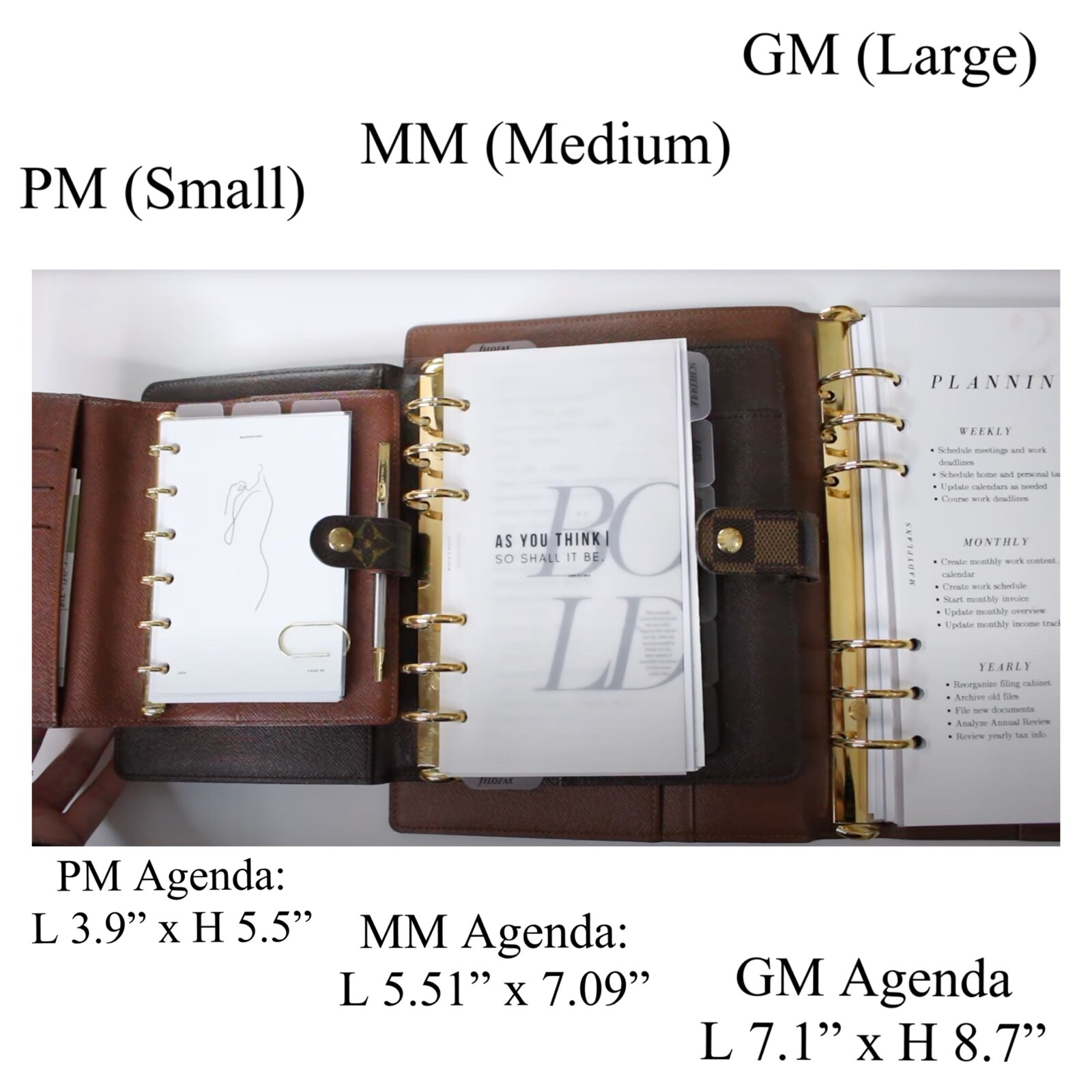 FITS Louis Vuitton Agenda~PM *MM *GM Refill Organizer Paper Filler Pages + PEN