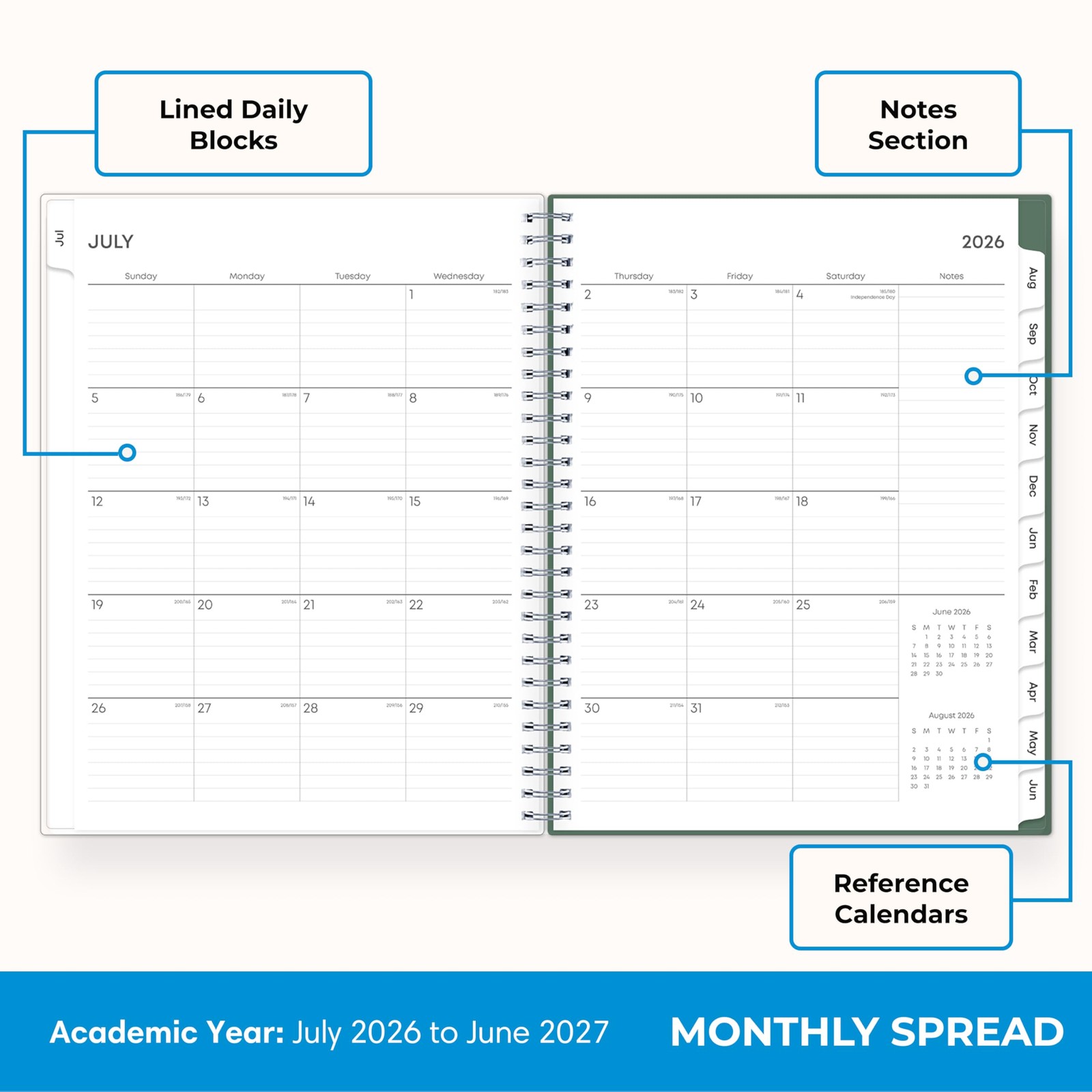 Blue Sky 2026-2027 Weekly and Monthly 8″ x 10.875″, Seychelle- 2026/2027