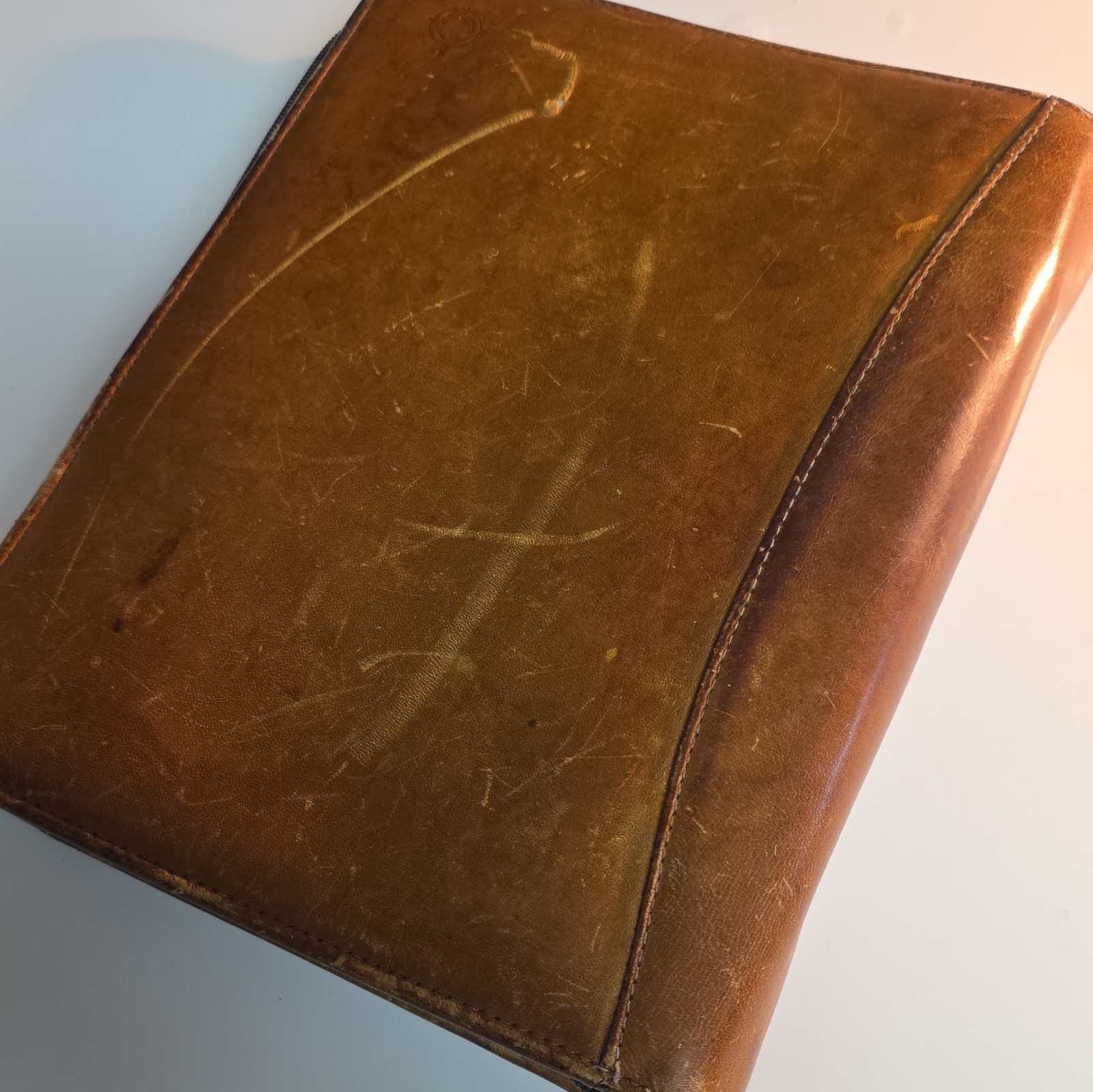 Franklin Covey Riverwood Leather PadFolio Distressed Warm Brown USA