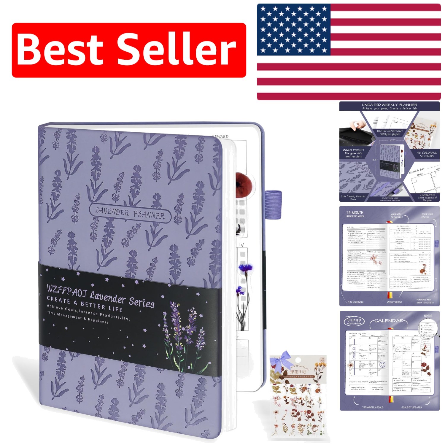Undated Luxury A5 Planner & Gratitude Journal for Ultimate Productivity