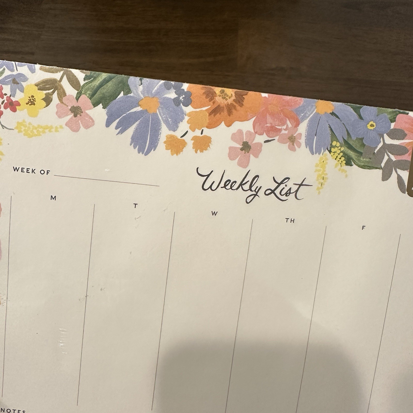 NEW Sealed Rifle Paper Co. Floral Weekly Desk Pad, 52 Tear-Off Pages