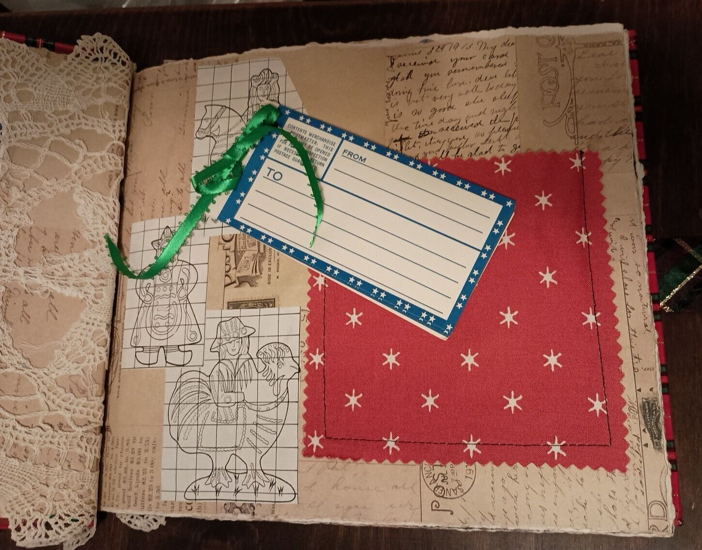 Handmade Christmas Junk Journal True Vintage Ephemera10″ x 8.5″ Photo Art