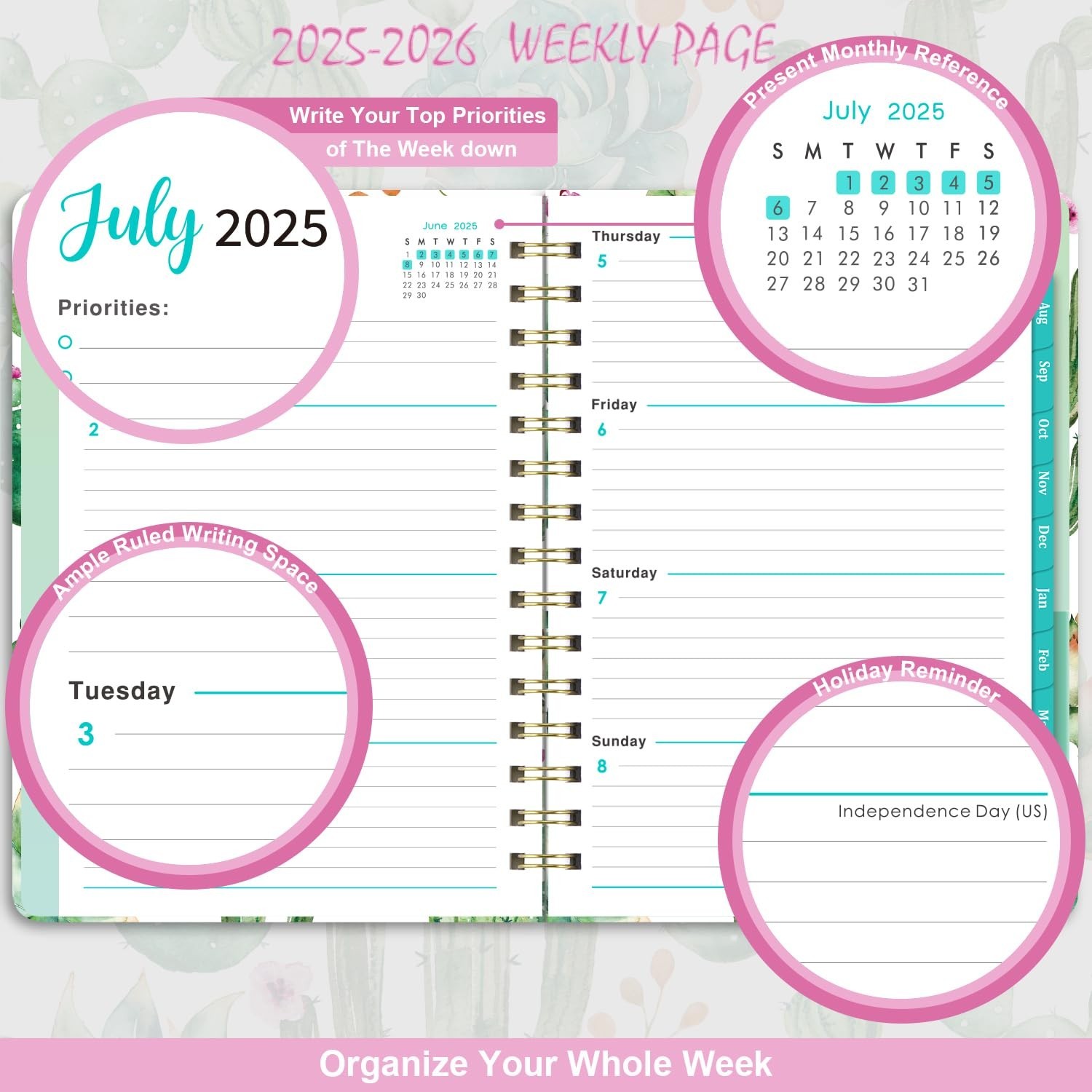 2024-2025 Planner – Planner 2024-2025, Weekly and Monthly Planner, Jul 2024 -…