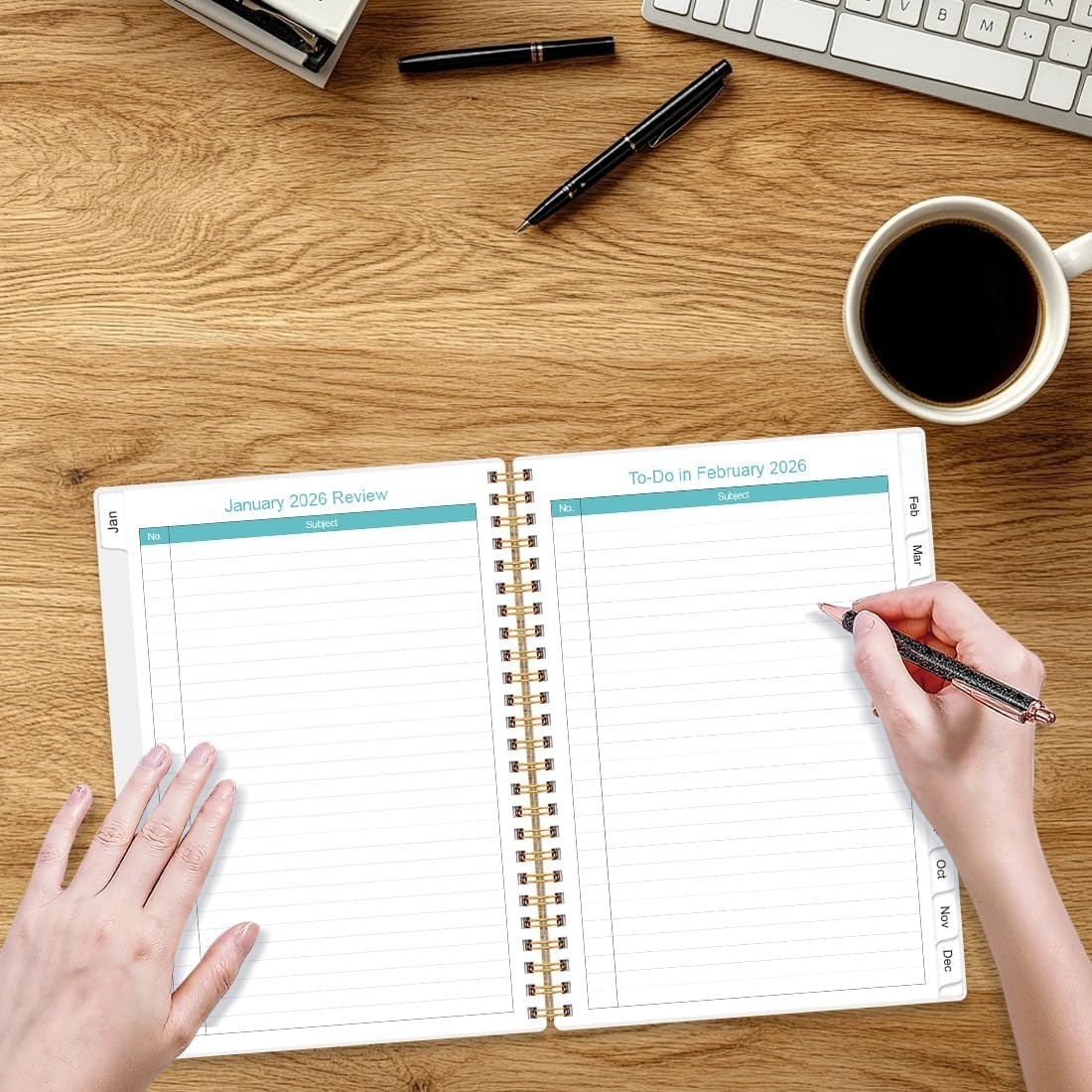 Portable 2026-2027 Planner: Ruled Pages, Inner Pocket & Twin-Wire Binding