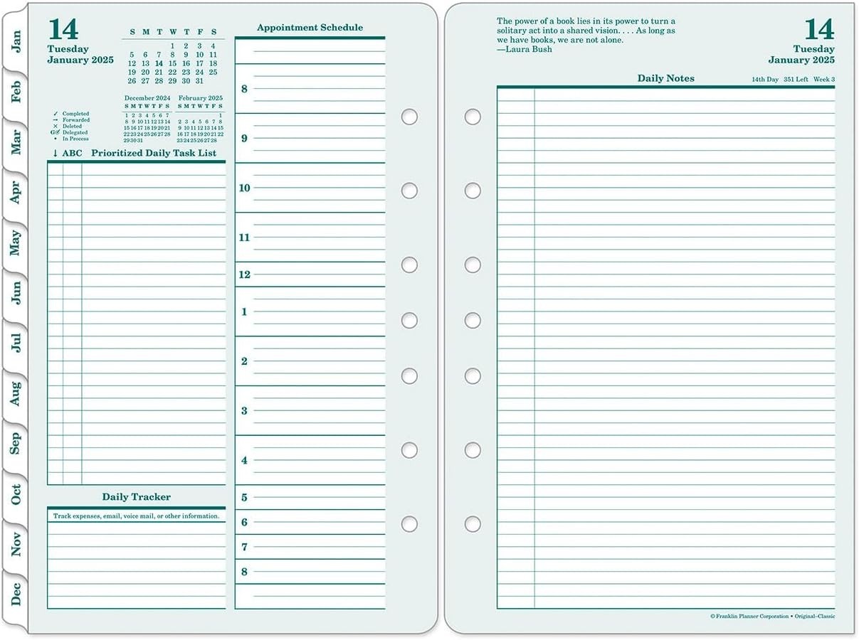 2025 Classic Two-Page Per Day Ring-Bound Planner for Inspired Organization